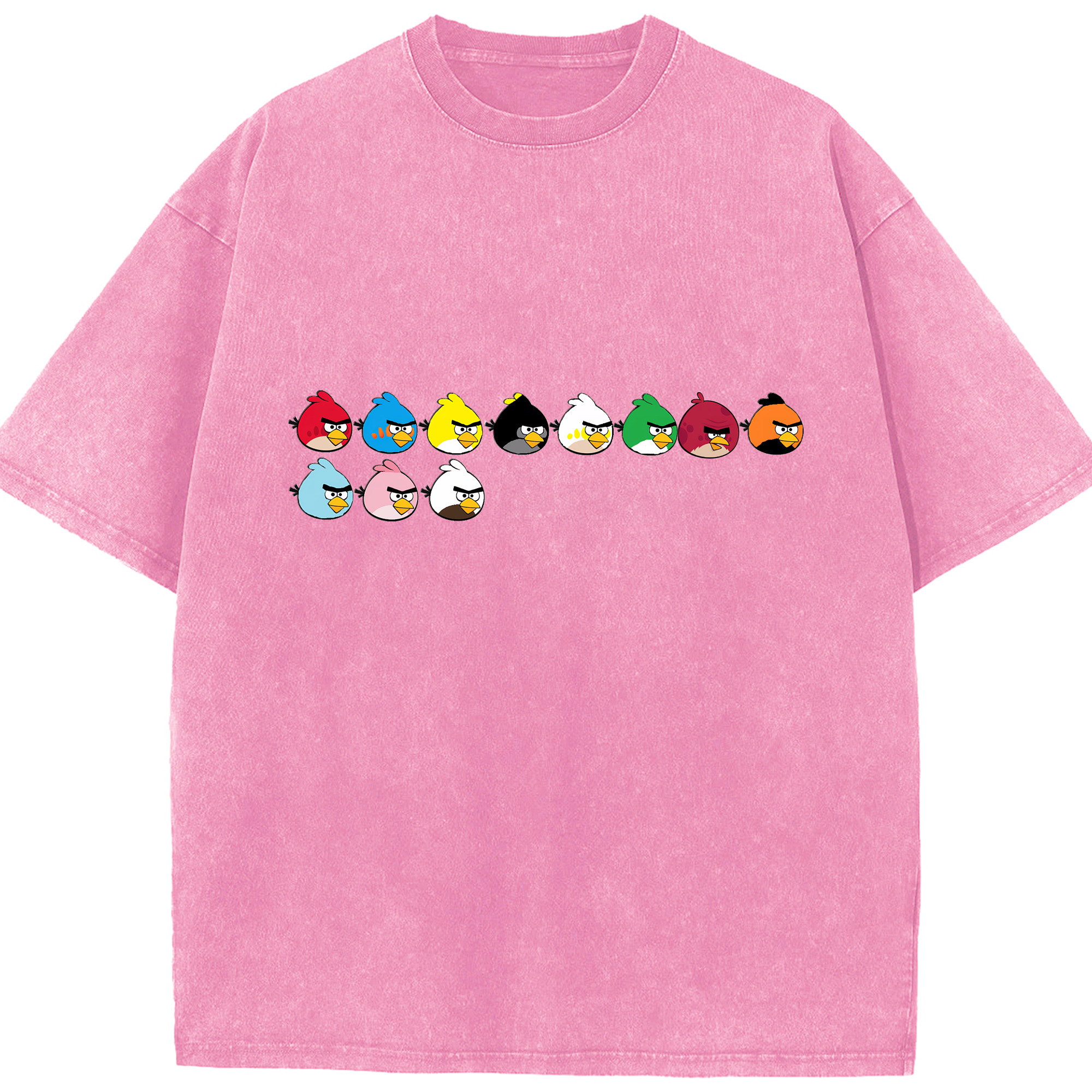 （画像用） Angry Birds アングリーバード 綿100% ヴィンテージ風 半袖Tシャツ（フロントプリント）
